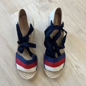 Gucci wedge espadrilles size 37